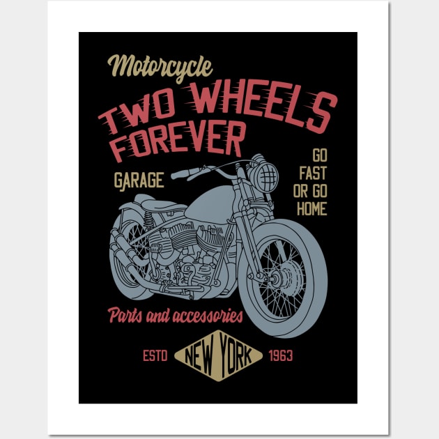 Two Wheels Forever Wall Art by BrillianD